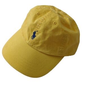 Polo Ralph Lauren Ball Cap Adjustable Fit Bright Yellow Preppy Horse Pony Logo
